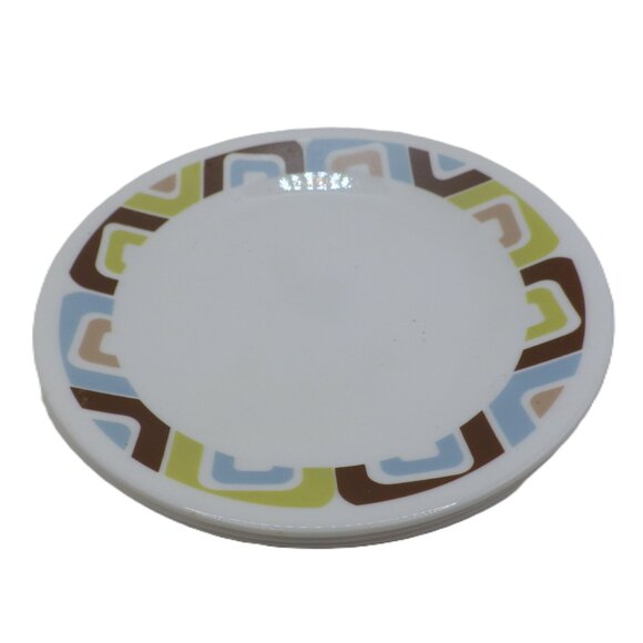 Set of 4 Corning Corelle Vitrelle Squared Pattern / Bread & Butter - Picture 2 of 5